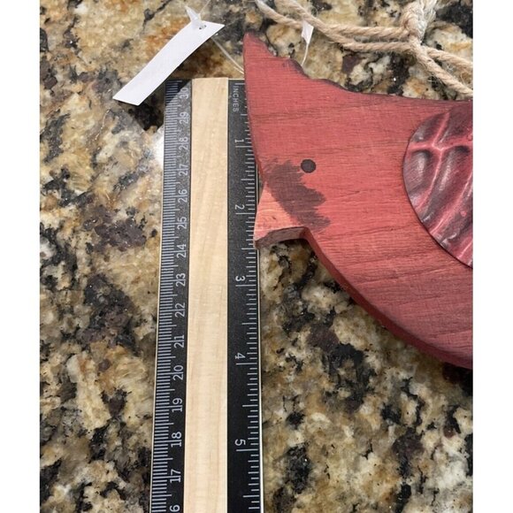 Cardinal Red Bird Metal Wood Large Christmas Holiday Ornament NEW‎ Rustic Farm - Picture 4 of 4